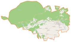 Mapa konturowa gminy Wronki, blisko centrum na prawo znajduje się punkt z opisem „Wartosław”