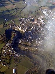 An aerial view of Bozouls