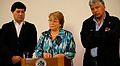 Presidenta Bachelet en declaraciones por incendio.