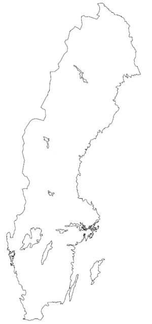 Karta över var någonstans i Sverige, dom Allsvenska fotbollsklubbarna är ifrån