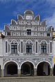 * Nomination: Striking House 61 in Telč Main Square --Scotch Mist 06:42, 6 January 2016 (UTC)  Comment Note - this 1555 building may appear to require perspective adjustment but the irregular lines are evidenced in other photos such as this image of the arcade. --Scotch Mist 10:07, 7 January 2016 (UTC) * * Review needed