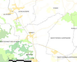 Mapa obce Changy