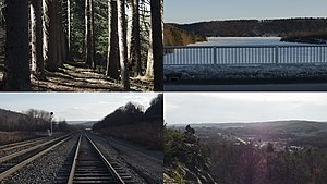 奶昔瀑布州立公園（英语：Beltzville State Park）、貝茨維爾湖、伯曼斯敦（英语：Bowmanstown, Pennsylvania）和帕克頓（英语：Packerton, Pennsylvania）