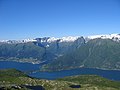 Esefjorden (centre), Fjærlandsfjorden (right), main fjord (left)