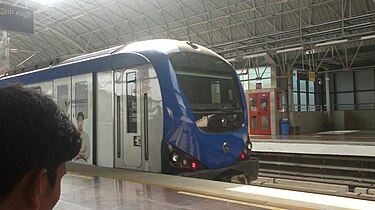 Metro Train at Ekkatuthangal Station in Chennai