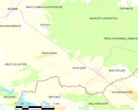 Mapa obce Saint-Vrain