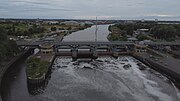 An aerial view of the barrage.