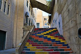 A staircase in the campus