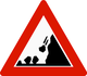 Norway falling rocks sign.