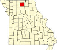 Map of Misuri highlighting Sullivan County