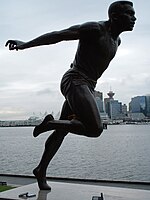 Der viertplatzierte Harry Jerome (als Statue im Stanley Park, Vancouver)