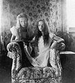 Grand Duchesses Olga, left, and Tatiana in their mother's sitting room in 1906.