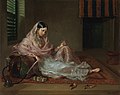 Una donna vestita con pregiata mussola bengalese, "Muslim Lady Reclining" di Francesco Renaldi (1789).