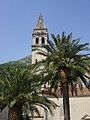 Church in Perasto (Perast) with typical venetian bellfry