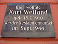 Gedenktafel Kurt Weiland, Königstraße 7, Apolda