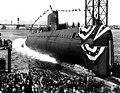 Image 4The launching ceremony of the USS Nautilus January 1954. In 1958 it would become the first vessel to reach the North Pole. (from Nuclear power)