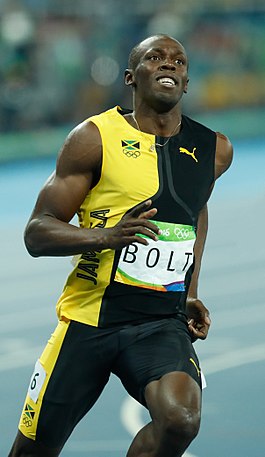 Usain Bolt tijdens de Olympische Zomerspelen 2016