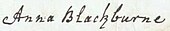 signature d'Anna Blackburne