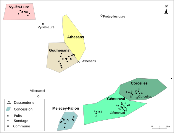 Carte des contours des concessions.