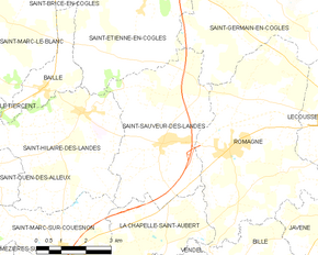 Poziția localității Saint-Sauveur-des-Landes