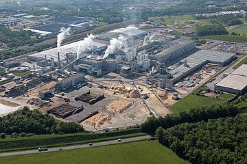 Vue aérienne de l'usine NorskeSkog.