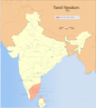 Image 12Distribution of Tamil speakers in South India and Sri Lanka (1981) (from Tamils)