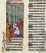 Notranjost stolnice, upodobljena v Très Riches Heures du Duc de Berry (15. stoletje)