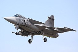 JAS 39 Gripen RIAT 2009 -lentonäytöksessä.