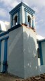 Campanario de la Iglesia de San Pedro Apóstol dañada tras el Terremoto del 2017