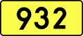 English: Sign of DW 932 with oficial font Drogowskaz and adequate dimensions.