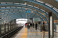 Line 13 station at Longze. Line 13 opened in two parts in 2002 and 2003.