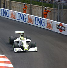 Photo de l'avant de la BGP 001 de Button à Monaco