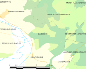Poziția localității Samogneux