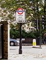 Sign on the main road for the station