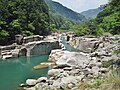 花崗岩の奇岩である長野県木曽谷の寝覚の床