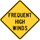 Idaho frequent high winds sign.