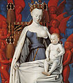 Jean Fouquet, La Vierge et l'Enfant entourés d'anges (panneau isolé du Diptyque de Melun), vers 1452-1458 [132][46].