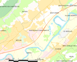 Mapa obce Montbonnot-Saint-Martin