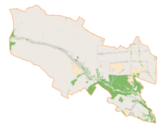 Mapa konturowa gminy Sułoszowa, blisko centrum na lewo u góry znajduje się punkt z opisem „Sułoszowa”