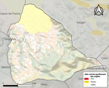 Carte des zones d'aléa retrait-gonflement des argiles.