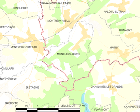 Poziția localității Montreux-Jeune