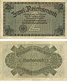 Reichskreditkassenschein van 2 Reichsmark (niet in omloop gekomen)