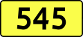 English: Sign of DW 545 with oficial font Drogowskaz and adequate dimensions.