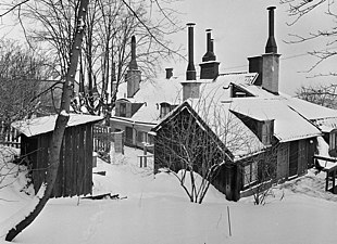 Fjällgatan 36A och B, gårdssidan, 1955.