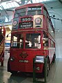 Dubbeldekker trolleybus in het London Transport Museum