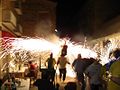 People racing with the bull in Ayerbe