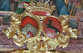 Allianzwappen Sparneck – Hundt (am Altar in Püchersreuth)