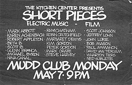 The Kitchen Center Mudd Club poster