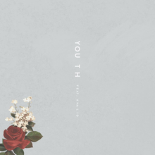 The cover consists of a floral design in the lower left corner with the title spelled out vertically in the centre and the featured artist appearing in a smaller font below