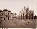 Piazza del Duomo, 1890 circa, dopo la costruzione della Galleria Vittorio Emanuele II